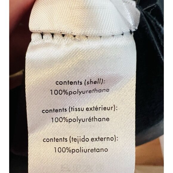 WeWoreWhat Muscle Tank Vegan Leather Black Mini Dress Large Black Fit And Flare - Picture 9 of 10